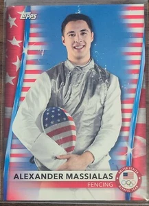 2021 TOPPS US OLYMPIC & PARALYMPIC ALEXANDER MASSIALAS U.S. FLAG SP /299! #36 - Picture 1 of 2