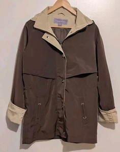 NWT Laura Scott Women's Jacket Coat Hooded Size Small Brown/Tan Spring - Picture 1 of 21