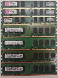 7gb (7x1GB) DDR2 Desktop Memory Lot of 7 Kingston Samsung - Picture 1 of 2
