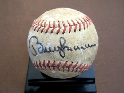 BOBBY MURCER SPARKY LYLE YANKEES SIGNED AUTO VINTAGE CRONIN GU'ED BASEBALL JSA - Image 1 of 3