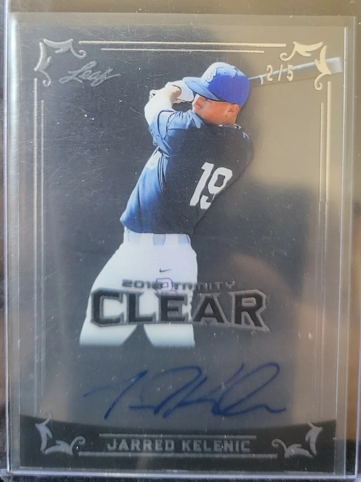 /5 Jarred Kelenic 2018 Leaf Trinity Clear Auto X RC - Image 1 of 2