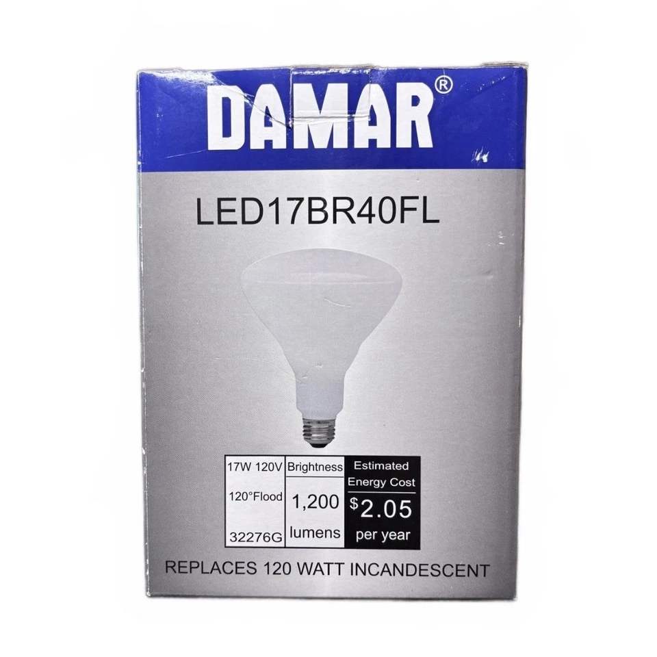 DAMAR LED17BR40FL 17W LED Light Bulb 1200 Lumens, 120V, E26 Medium Base - Image 1 of 4