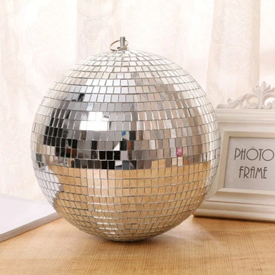 10In Mirror Glass Disco Ball Large DJ Dance Home Party Bands Club/Stage Lighting - Image 1 of 4