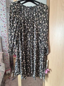 Yours Black Peach Tunic Dress Size 26 28 - Picture 1 of 4
