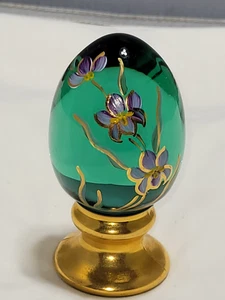 Fenton Hand Painted and Signed Egg Green Floral 1138/2500 - Picture 1 of 7