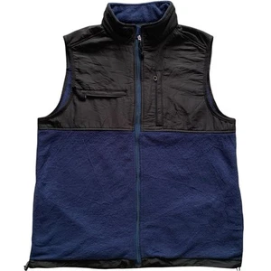 Chaps Ralph Lauren Vest Jacket Mens Size Large Blue Fleece Lined Zip Up Logo - Picture 1 of 15
