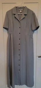 Pendleton Midi marineblau & weiß Knopfleiste kariert Kragen Kleid mit Schnürung hinten - Bild 1 von 9