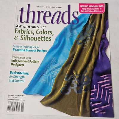 Threads Magazine November 2012 Number 163 Techniques Beautiful Burnout Designs - Image 1 of 4