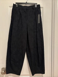 House of Harlow Women's High Waist Embroidered Cotton Pants Size M NWT Black - Picture 1 of 11