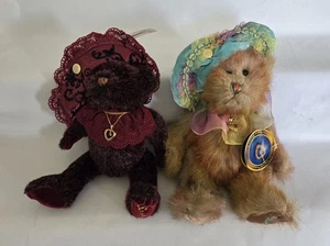 2 Pickford Brass Button Pendant Bears, Emerald "Harlow", Diamond "Sasha", 2000 - Picture 1 of 24