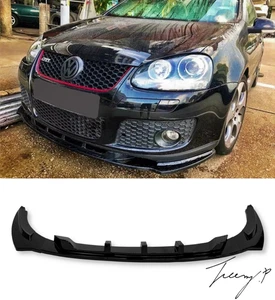 VW GOLF MK5 GTI 2003-2008 FRONT LIP SPLITTER 3 PIECE GLOSS BLACK - Picture 1 of 4