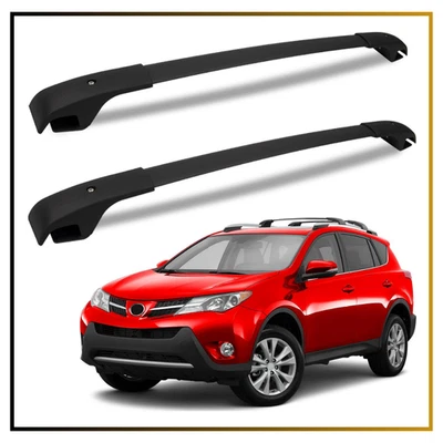 FengYu Roof Cross Bars Side Rails 150 lbs Capacity Black Fits Toyota RAV4 13-18 - Image 1 of 4