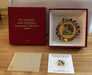 THE HUMMEL GOLDEN CHRISTMAS ORNAMENT COLLECTION " UMBRELLA GIRL" YEAR 1988 - Picture 1 of 5