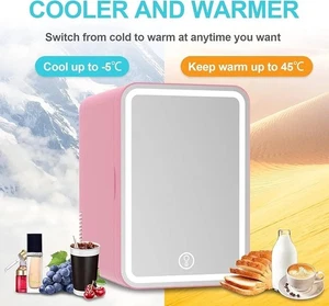 Mini LED Light Fridge Pink 8L Used for Makeup, Skincare, Items LIKE NEW 8L - Picture 1 of 8