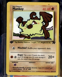 Pokemon TCG Mankey 61/82 Team Rocket Regular 1st Edition - Picture 1 of 2