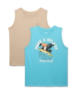 365 Kids Boy's Graphic Print Tank Tops 2-Piece Size 6 New - Picture 1 of 3