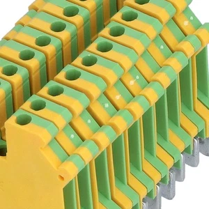 50Pcs Grounding Terminal Pure Copper DIN Rail Mounted Earth Terminal Block Y GAW - Picture 1 of 12