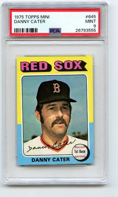 1975 Topps Baseball (Mini) Danny Carter #645 Red Sox PSA 9 MINT - Image 1 of 2