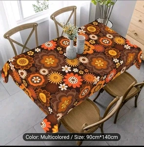 Retro 1960s 1970's Tablecloth 140 X 90cm - - Picture 1 of 2