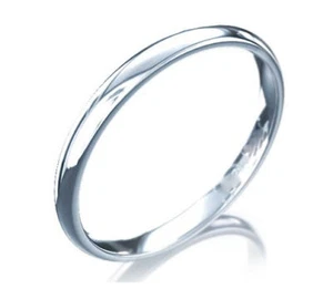 Comfort fit Plain Wedding Band Ring 14K White Gold 2mm - Picture 1 of 1