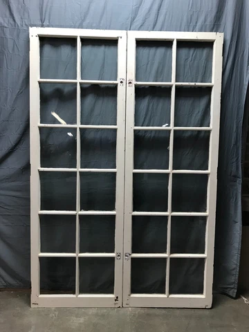 Pair Large 12 Lite Casement French Door Windows Shabby VTG Chic 24x71 1205-22B Cover