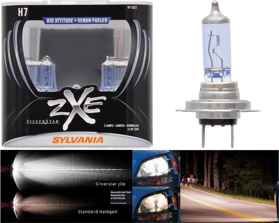 Sylvania Silverstar ZXE H7 55W Dos Bombillas Cabeza Luz Luz Alta Lámpara de Repuesto Foto 1 de 4