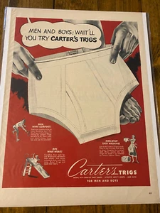 Vintage 1949 Carter's Trigs Underwear Men & Boys ad - Picture 1 of 1