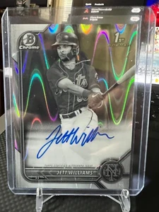 2022 Bowman Cromo 1st RayWave BLANCO Y NEGRO Jett Williams Auto SP METS - Imagen 1 de 2