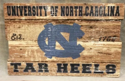 University of North Carolina UNC EST 1789 Wood Fence Sign 19"X30'' Fan Dorm Cave - Image 1 of 4