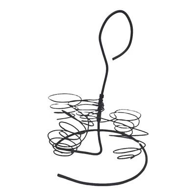 Antique Vintage Metal Wire Six Egg Display Rack Holder Patina Country Pantry U20 - Image 1 of 4