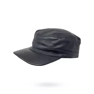 Herren Basecap Echt Leder Schildmütze Mützen Kappe Baseball Cap schwarz - Bild 1 von 4