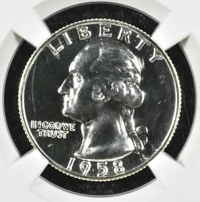 1958 WASHINGTON SILVER QUARTER PROOF NGC PF67  - Image 1 of 3