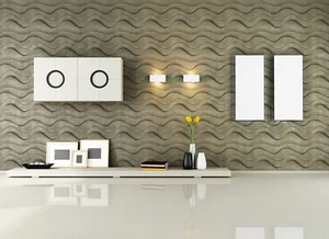 Easy Peel & Stick Durable Plastic 3D Wall Panel-GAPLESS WAVE. 12 Panels/32sf - Picture 1 of 8