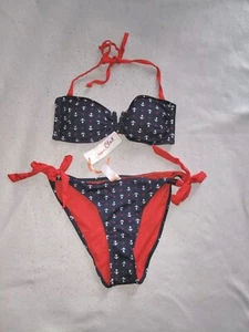 Neu Bikini, Martim Blau Mit Anker, Gr. 36 / 40 - Bild 1 von 5