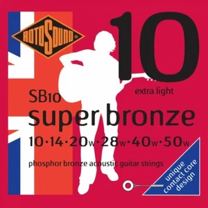 Rotosound SB10 Super Bronze Phosphor Acoustic Guitar Strings 10-50 Extra Light - Picture 1 of 1