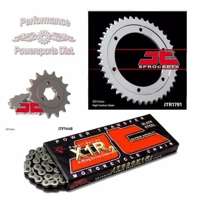 SUZUKI DR650 96-16 JT SPROCKETS 15/42 SET & JTCX1R3-525 X-RING CHAIN KIT - Image 1 of 3
