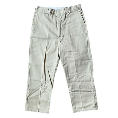 Pantalones de Trabajo Dickies Forrados de Vellón Sarga Años 80 90 De Colección Garra Cremallera Hechos en EE. UU. 36x27 Foto 1 de 4