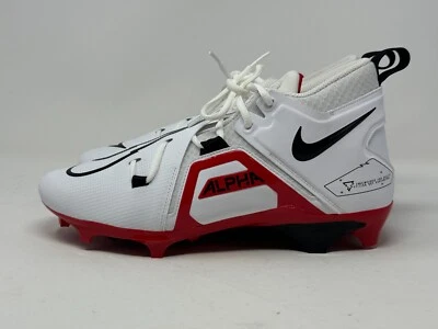 Nike Alpha Menace Elite 3 Pro Football Cleats White Red CT6649-103 Men's