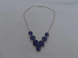 Estate Bali Style Sterling Silver & Blue Sodalite 18" Necklace OF-23 - Picture 1 of 7