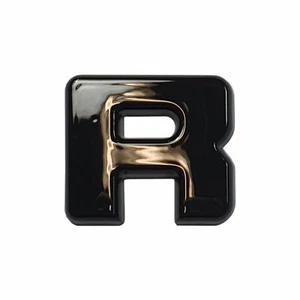 3D-Relief-Buchstabe schwarz glänzend R Auto Aufkleber - Bild 1 von 1