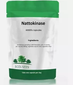 Nattokinase 6000FU High Strength Capsules for Heart & Circulatory Support - Picture 1 of 2