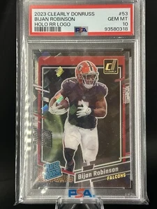 2023 Clearly Donruss Bijan Robinson Holo RR Logo Gem 10 Pop 1!!! - Picture 1 of 6