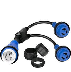 Marine Shore Power Y Splitter SS2-50P Male 50A to (2) L5–30R Female Outlets- NEW - Picture 1 of 6
