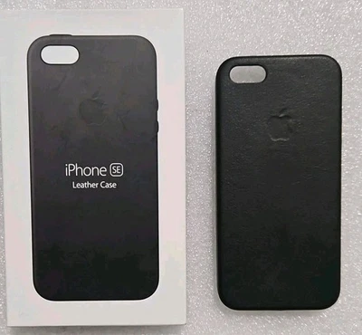 Genuine Original Official Apple iPhone 5 5S SE (2016)  Leather Case - Black - Image 1 of 4