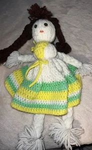 Vintage Hand Made Knitted Crochet Baby Girl Doll 16” Tall - Picture 1 of 3
