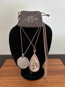 Diamonique Lux Vue CZ Runde & Tropfen Lupe Halskette 2er Set - Bild 1 von 7