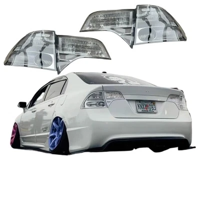 Cubierta de luces traseras de luces de freno cristalinas para Honda Civic 2006-2011 sedán de 4 puertas Foto 1 de 4