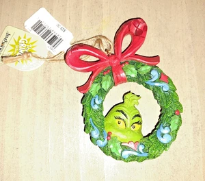 Jim Shore Grinch Büste im Kranz Ornament Dr. Suess Enesco 2020 - Bild 1 von 3