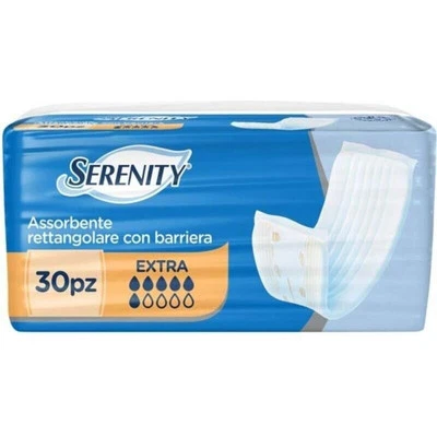 SERENITY ASSORBENTI CON BARRIERA RETTANGOLARE IN CONFEZIONE DA 30 PEZZI