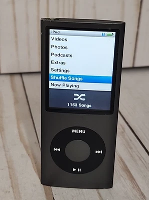 Apple iPod Nano 4th Generation A1285 Black 8GB - 1153 Songs - Tested/Working - Image 1 of 4